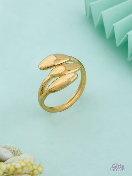 Whisper Bud Adjustable Ring – 18K Gold Plated
