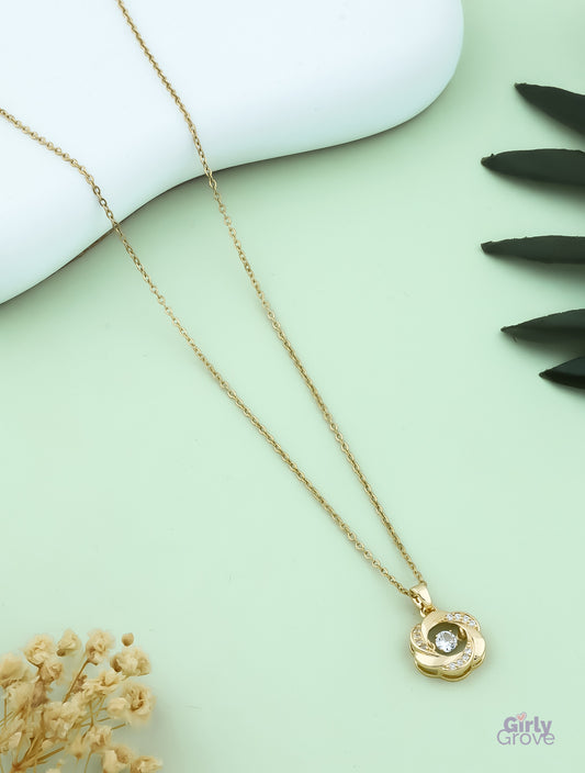 Elegant Floral Crystal Pendant