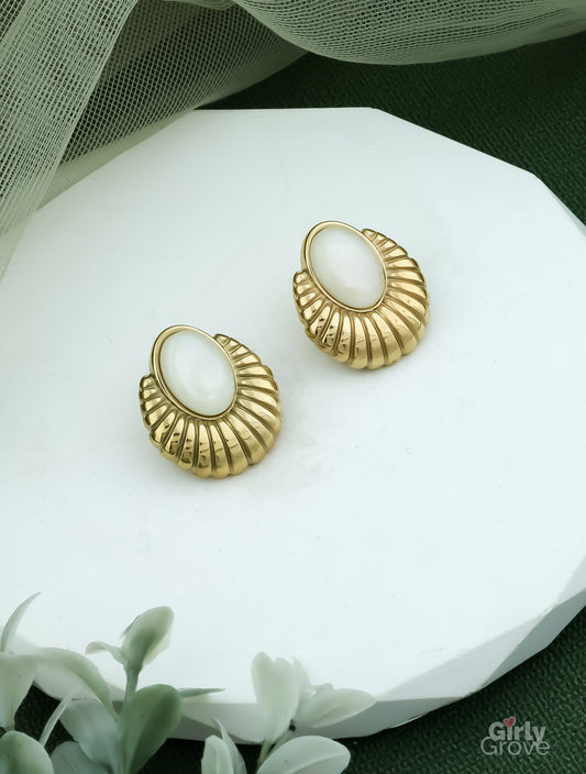 Opulent Pearl Shell Earrings