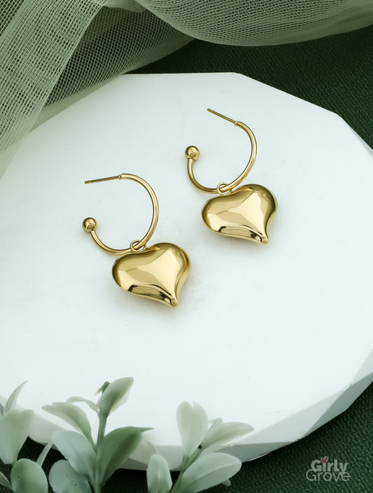 Golden Luxe Heart Hoop Earrings – Ultimate Premium Edition