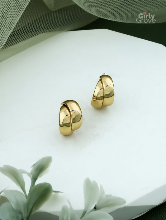 Classic Gold Crossover Hoops