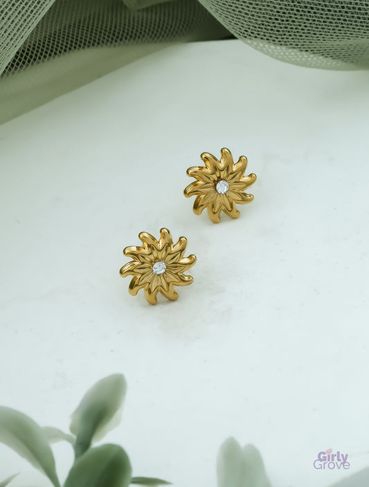 Golden Sunburst Studs