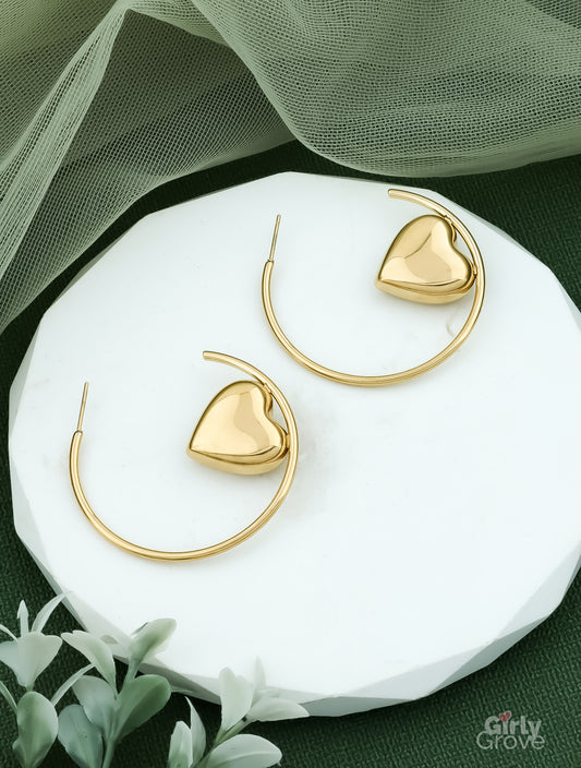 Statement Heart Hoop Earrings