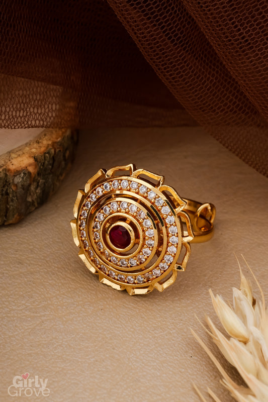 Golden Bloom Chandbali Ring