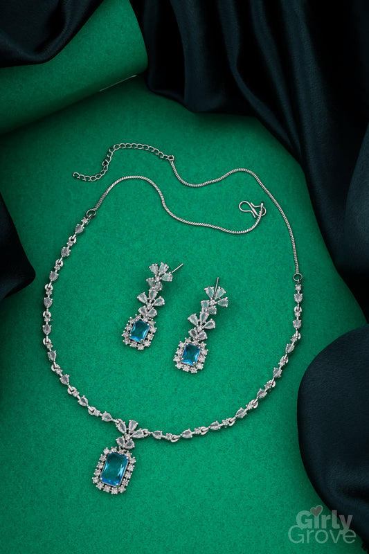 Azure Elegance Diamond Necklace Set