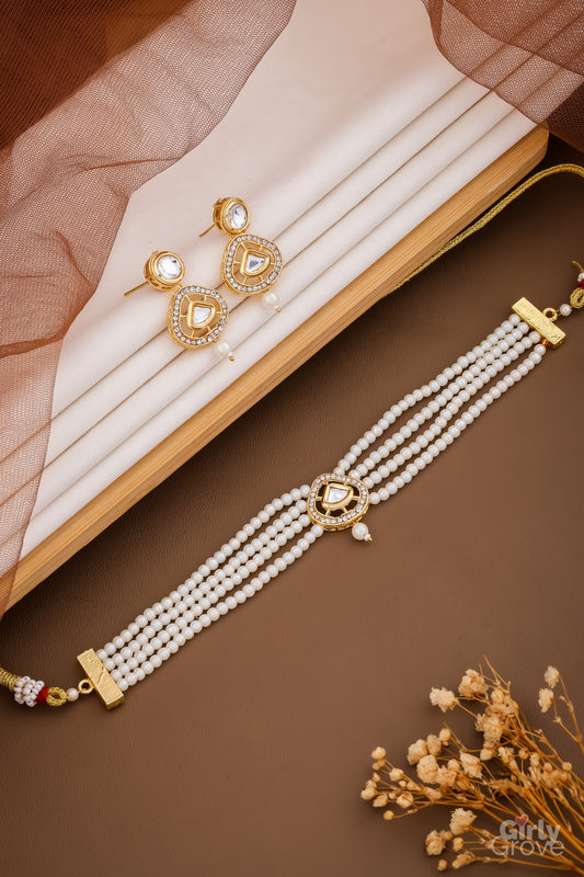 Pearl Kundan Bridal Choker Set