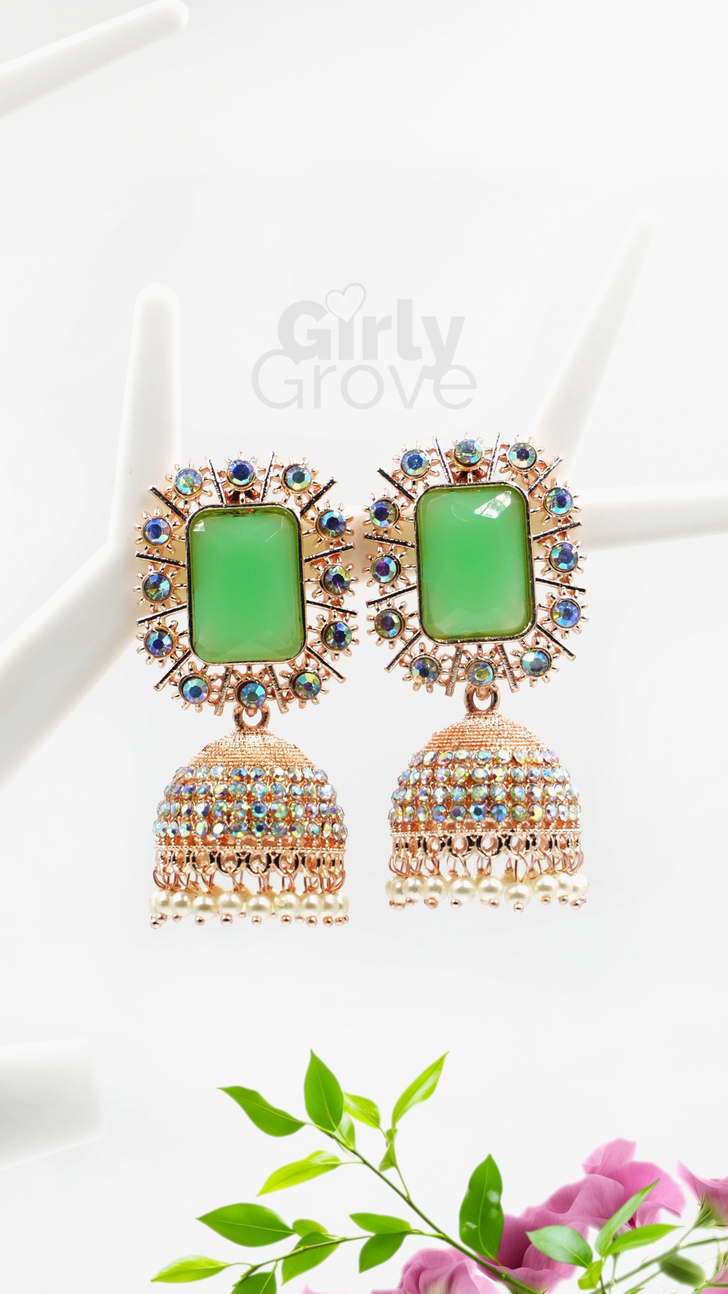 Royal Charm Stone Studded Jhumka Earrings