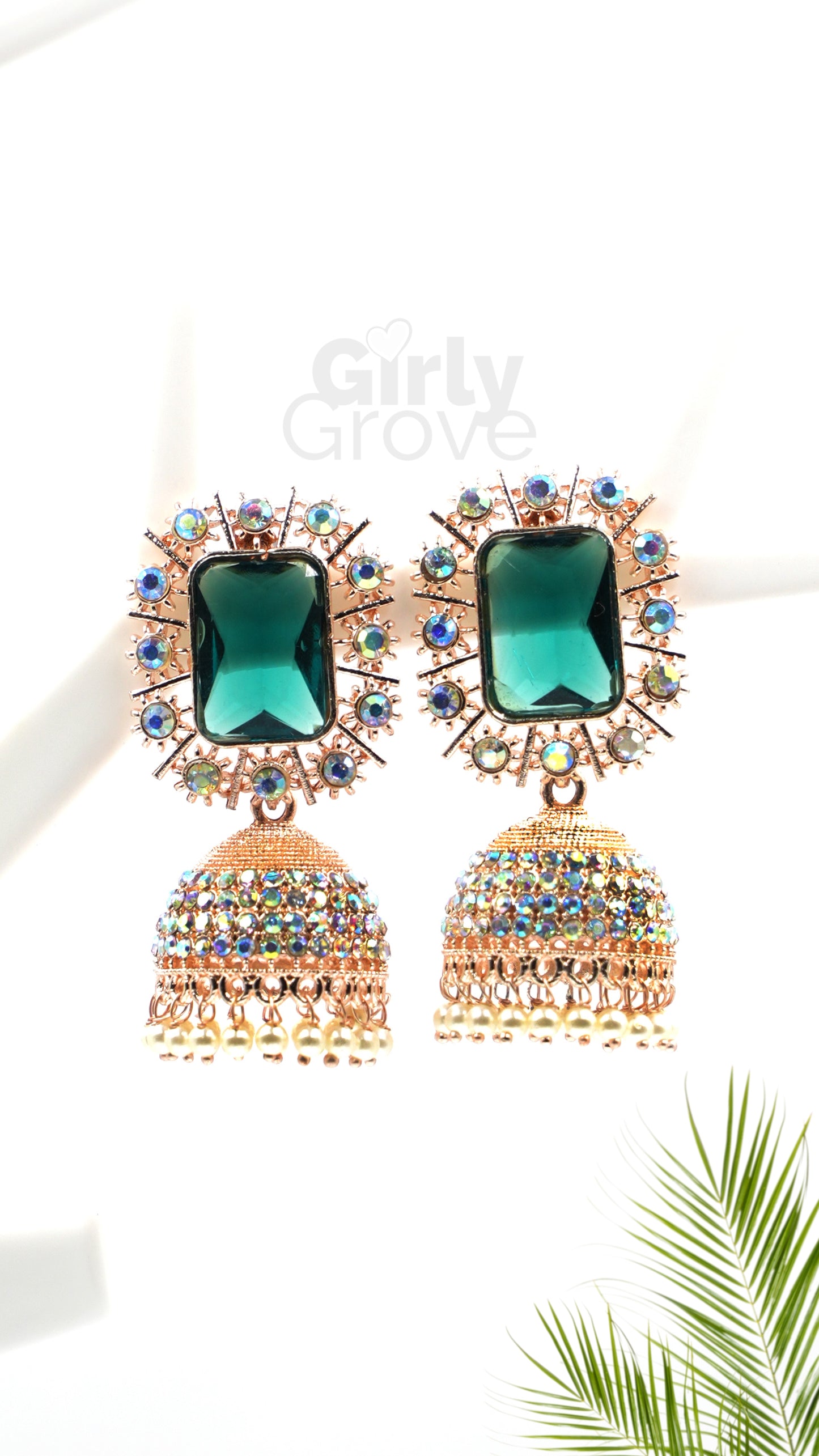 Royal Charm Stone Studded Jhumka Earrings