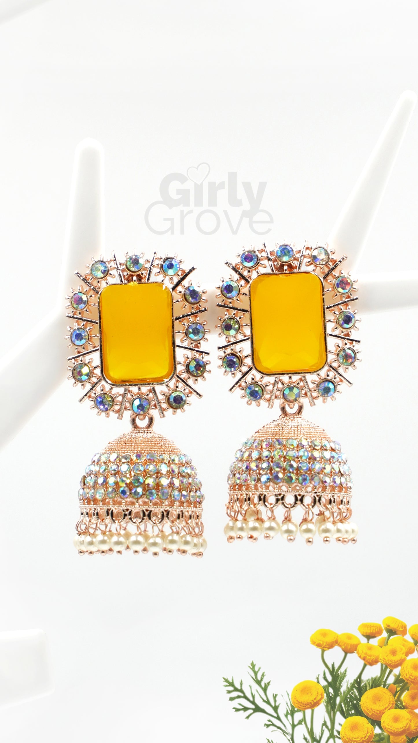 Royal Charm Stone Studded Jhumka Earrings
