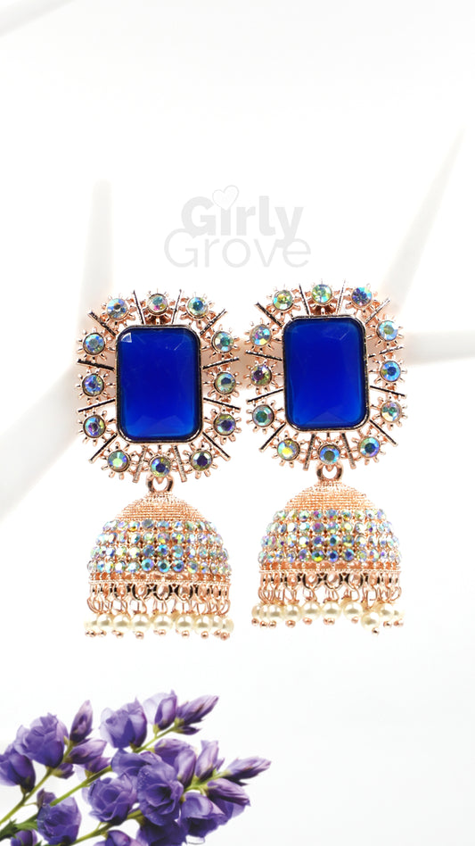 Royal Charm Stone Studded Jhumka Earrings