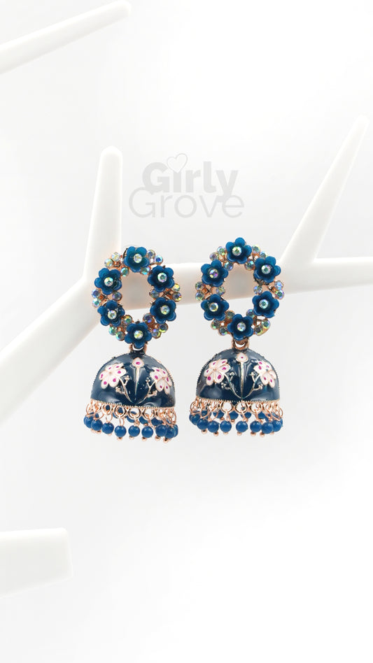 Floral Fantasy Jhumka Earrings