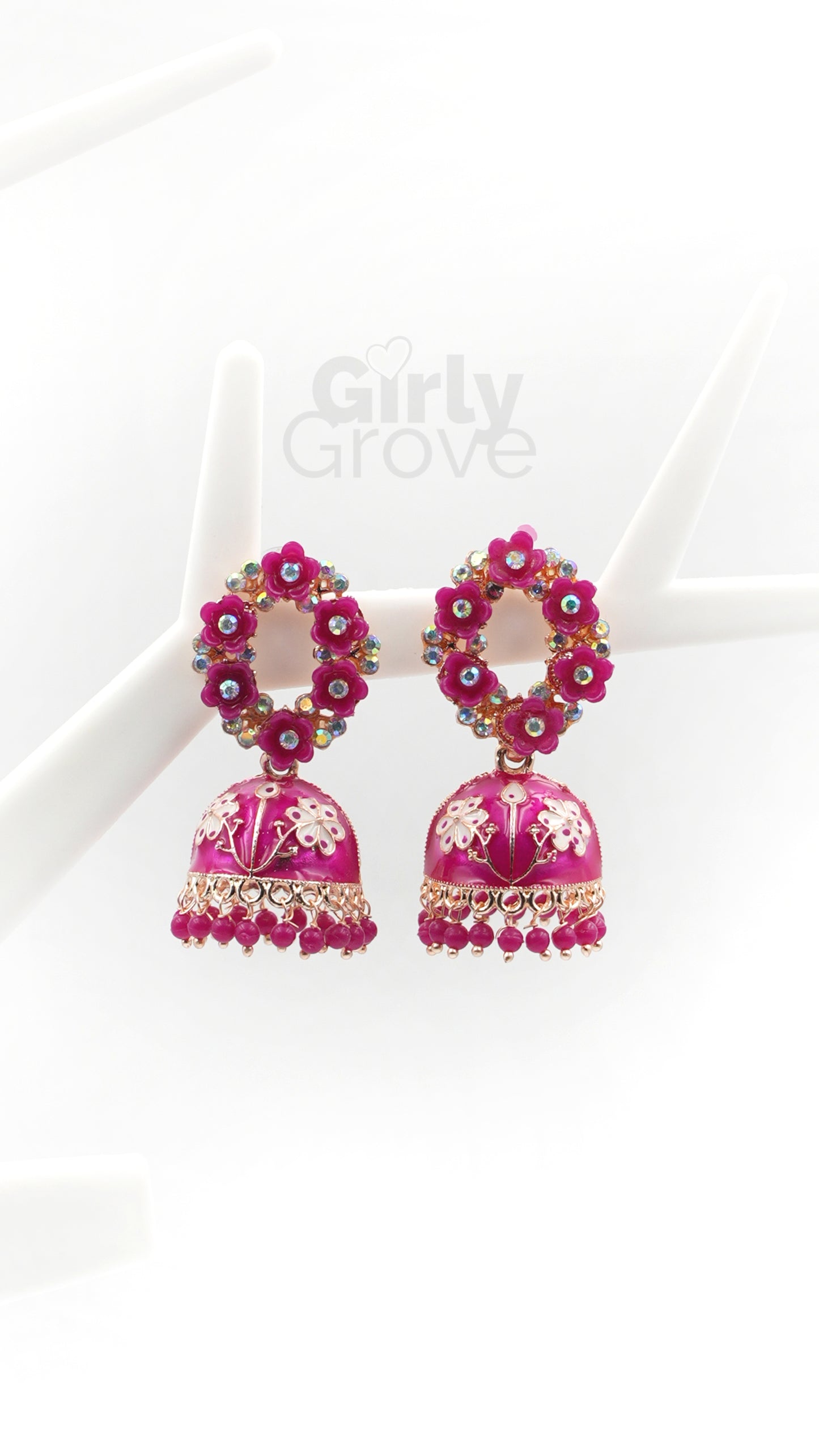 Floral Fantasy Jhumka Earrings