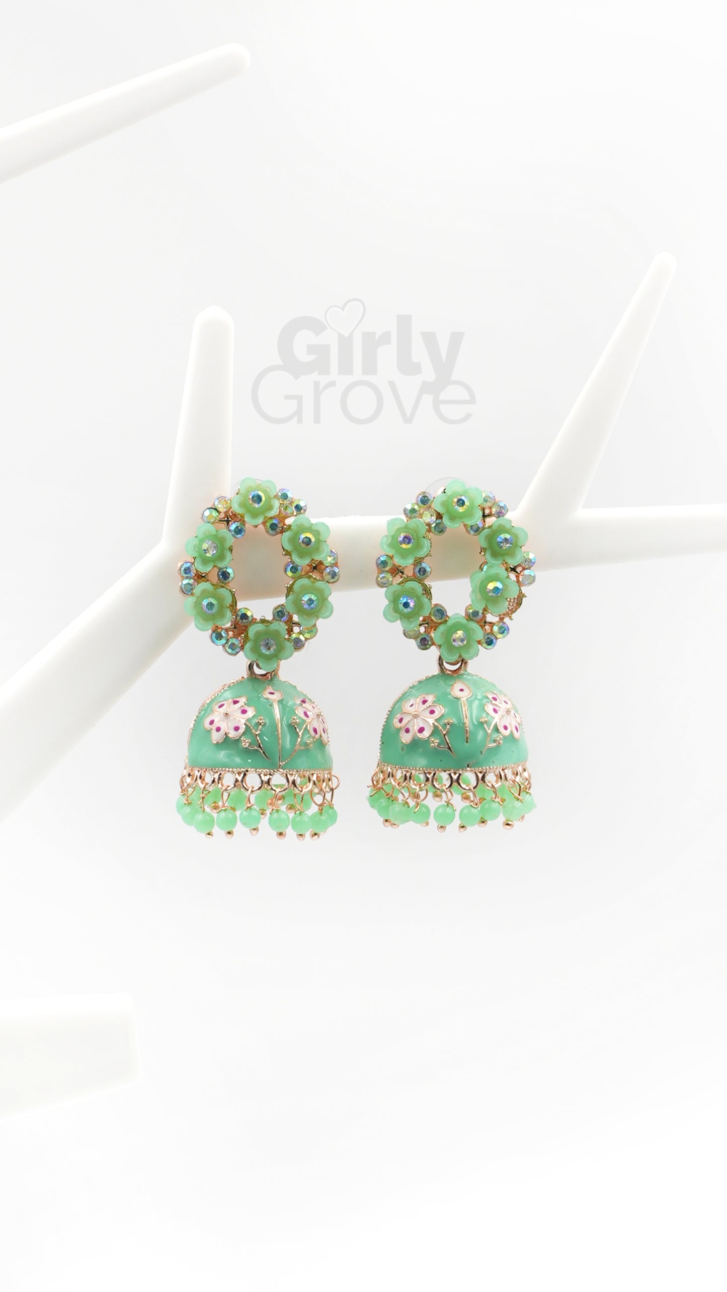 Floral Fantasy Jhumka Earrings