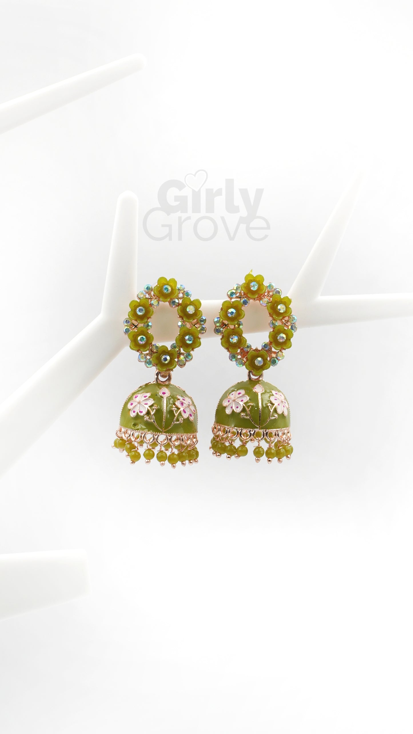 Floral Fantasy Jhumka Earrings