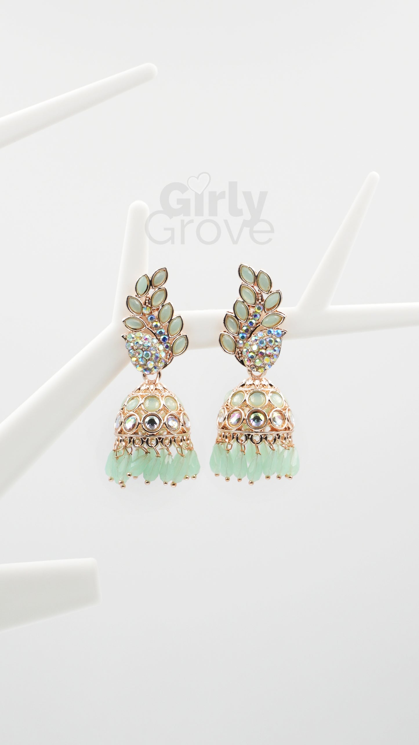 Peacock Charm Stone-Studded Jhumka Earrings