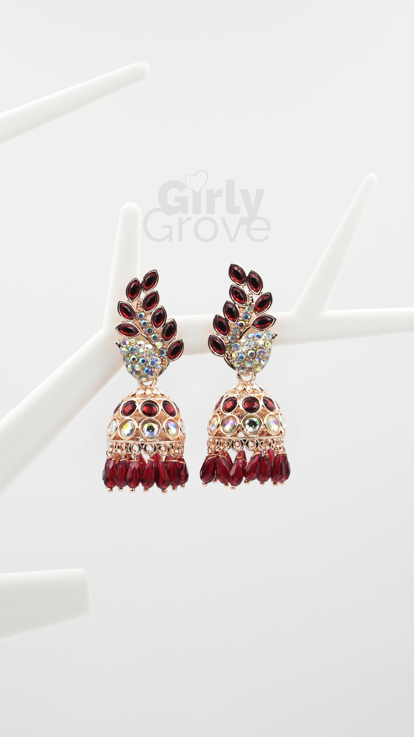 Peacock Charm Stone-Studded Jhumka Earrings