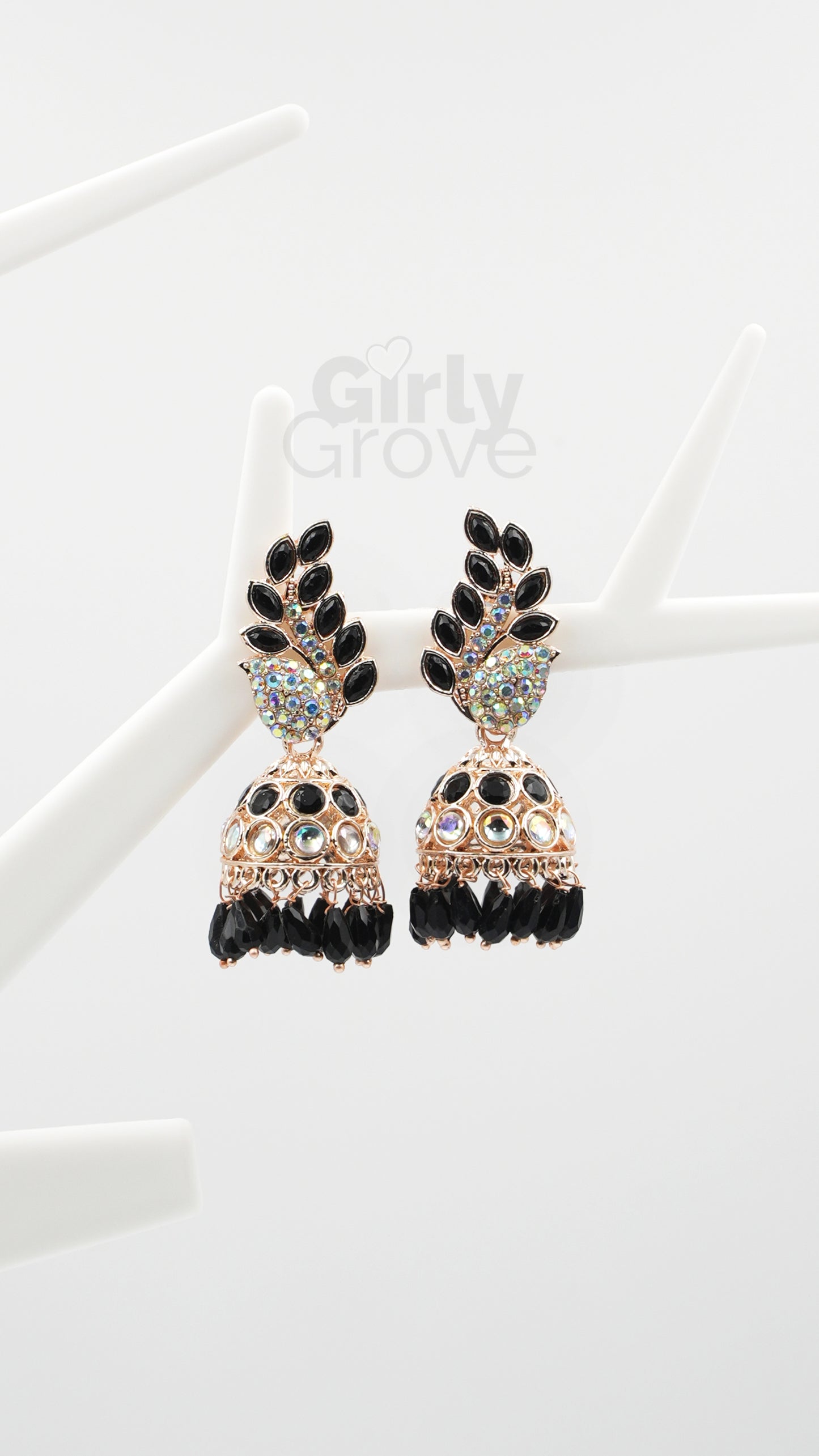 Peacock Charm Stone-Studded Jhumka Earrings