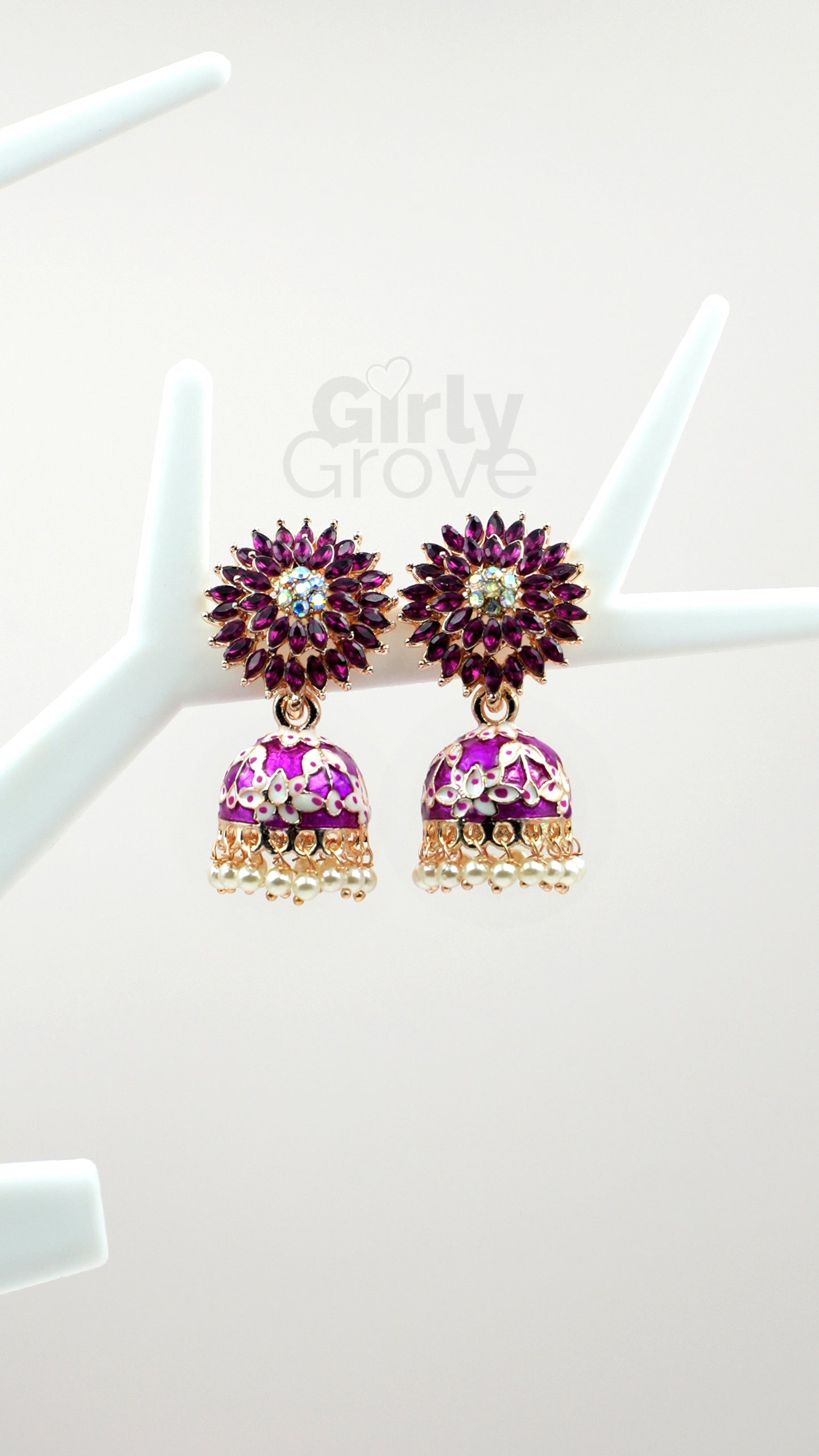 Royal Radiance Enamel Jhumka Earrings