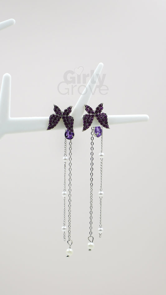 Butterfly Drop Chain Dangle Earrings