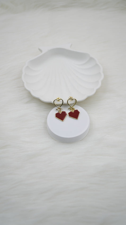 Heart Charm Dangle Earrings