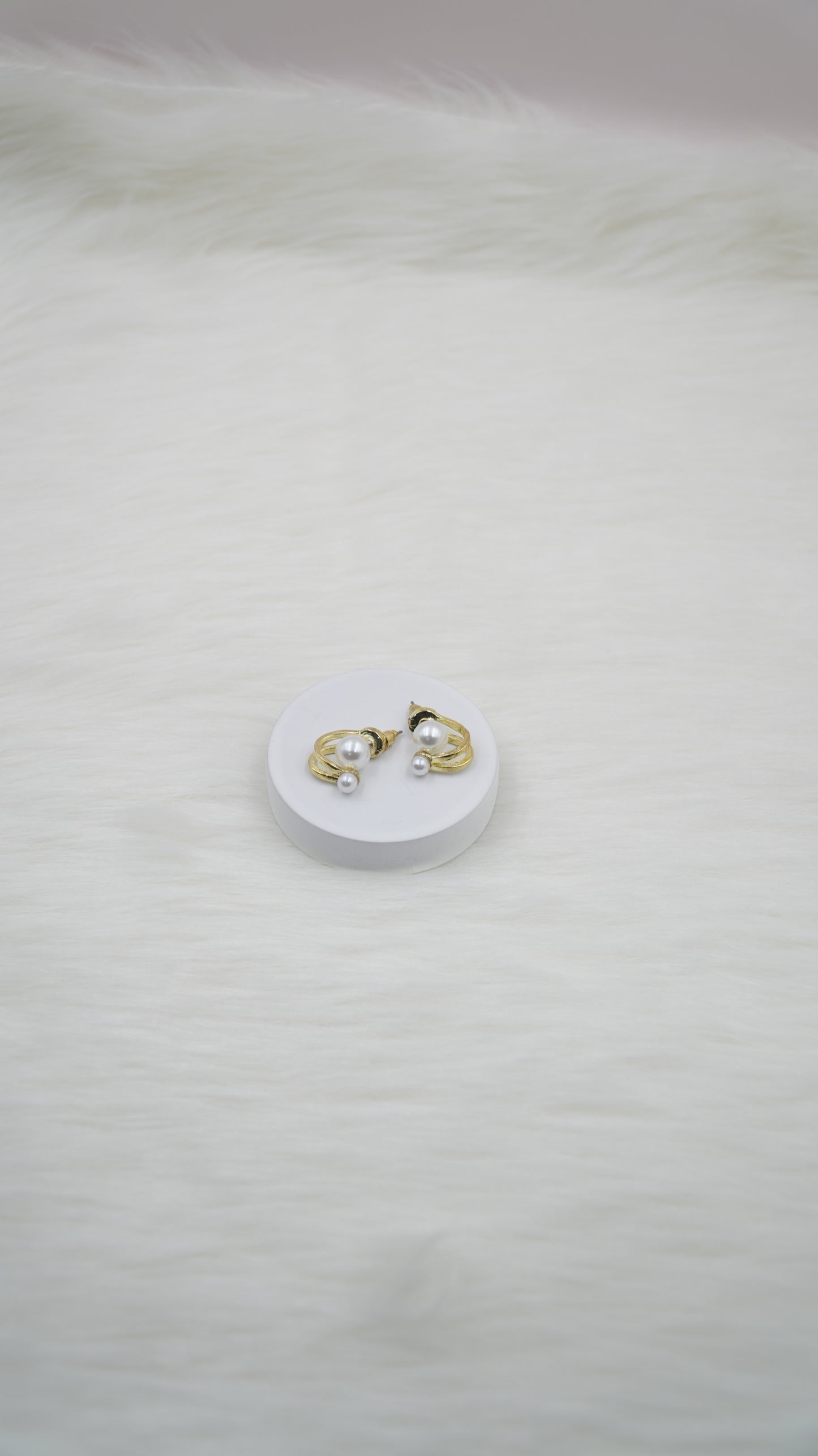 Double Pearl Twist Hoop Earrings