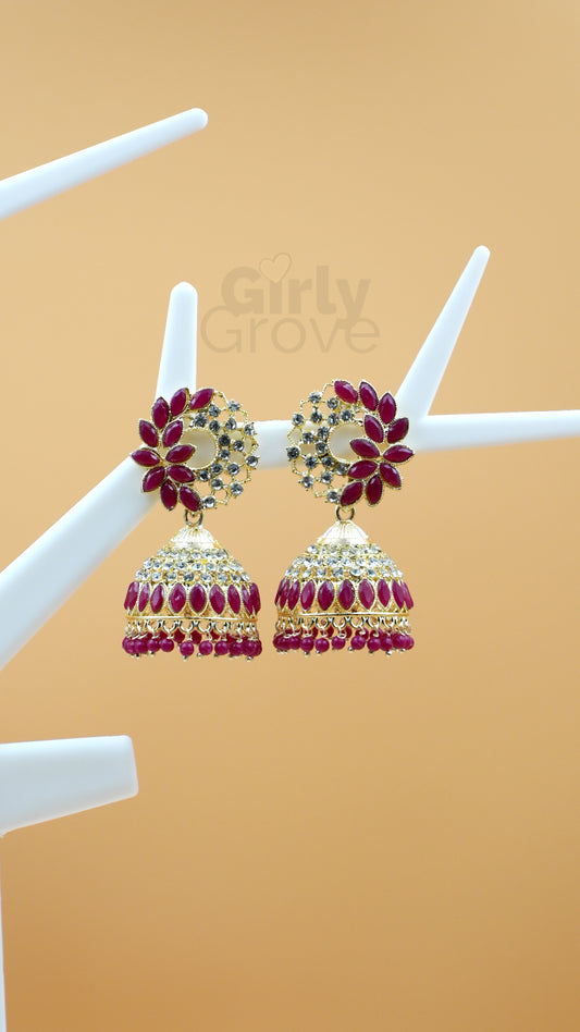 Charming Floral Jhumka Earrings
