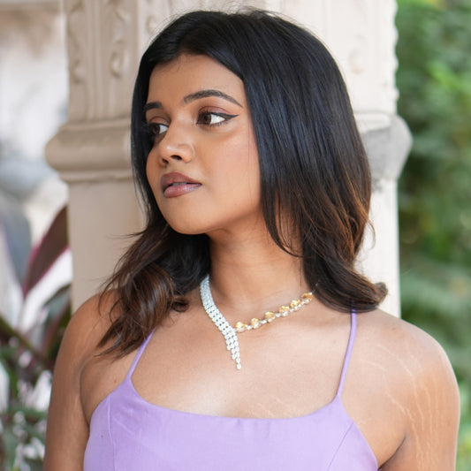 Golden Glow Crystal Necklace Set