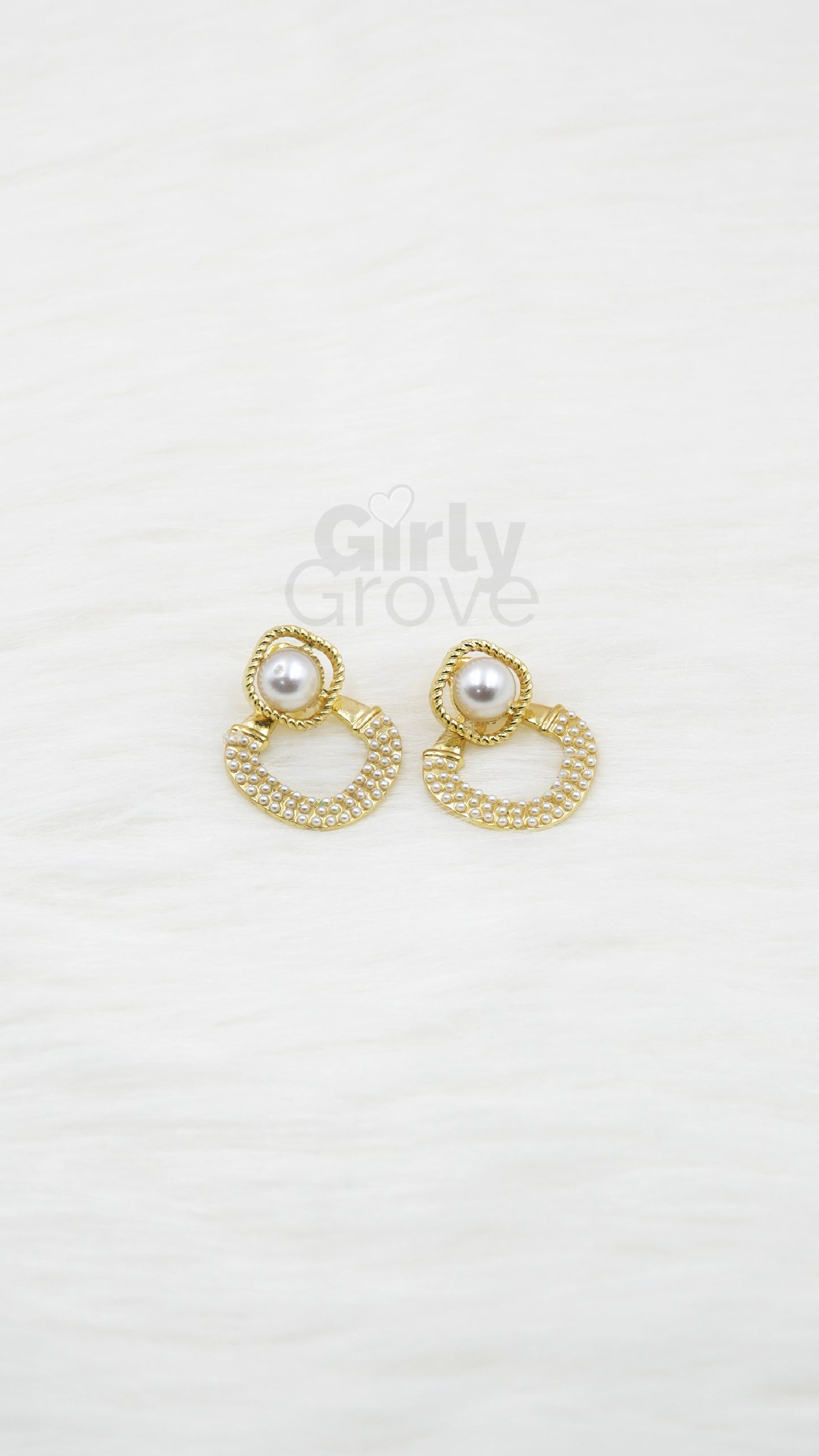 Golden Pearl Drop Earrings