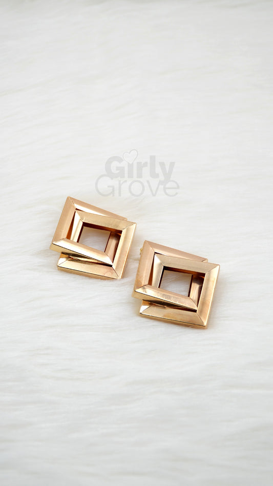 Bold Geometric Layered Earrings