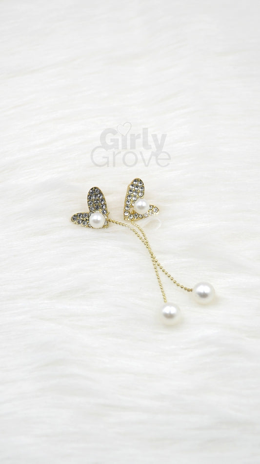 Pearl Charm Dangle Earrings
