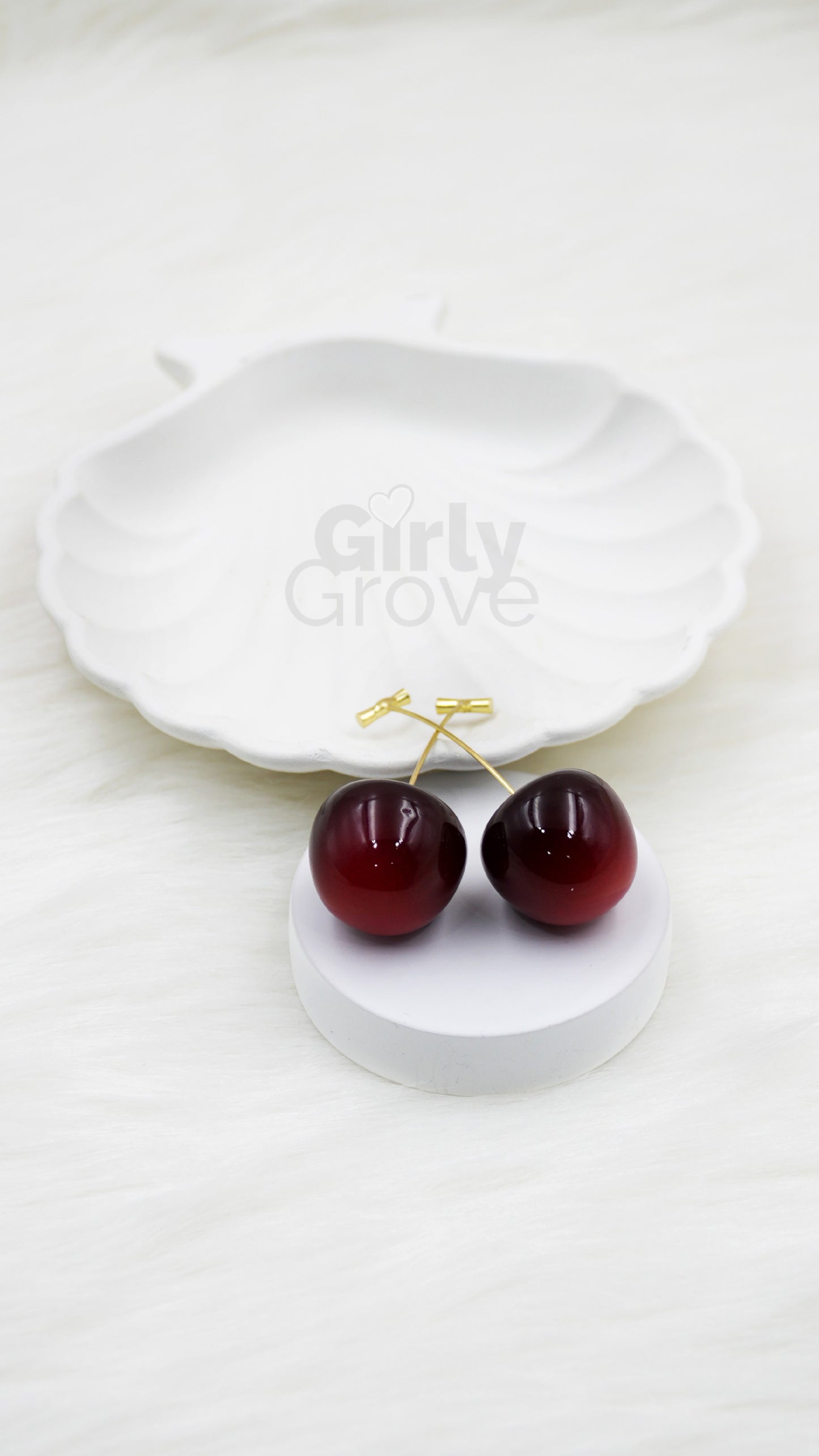 Cherry Pearl Stud Earrings