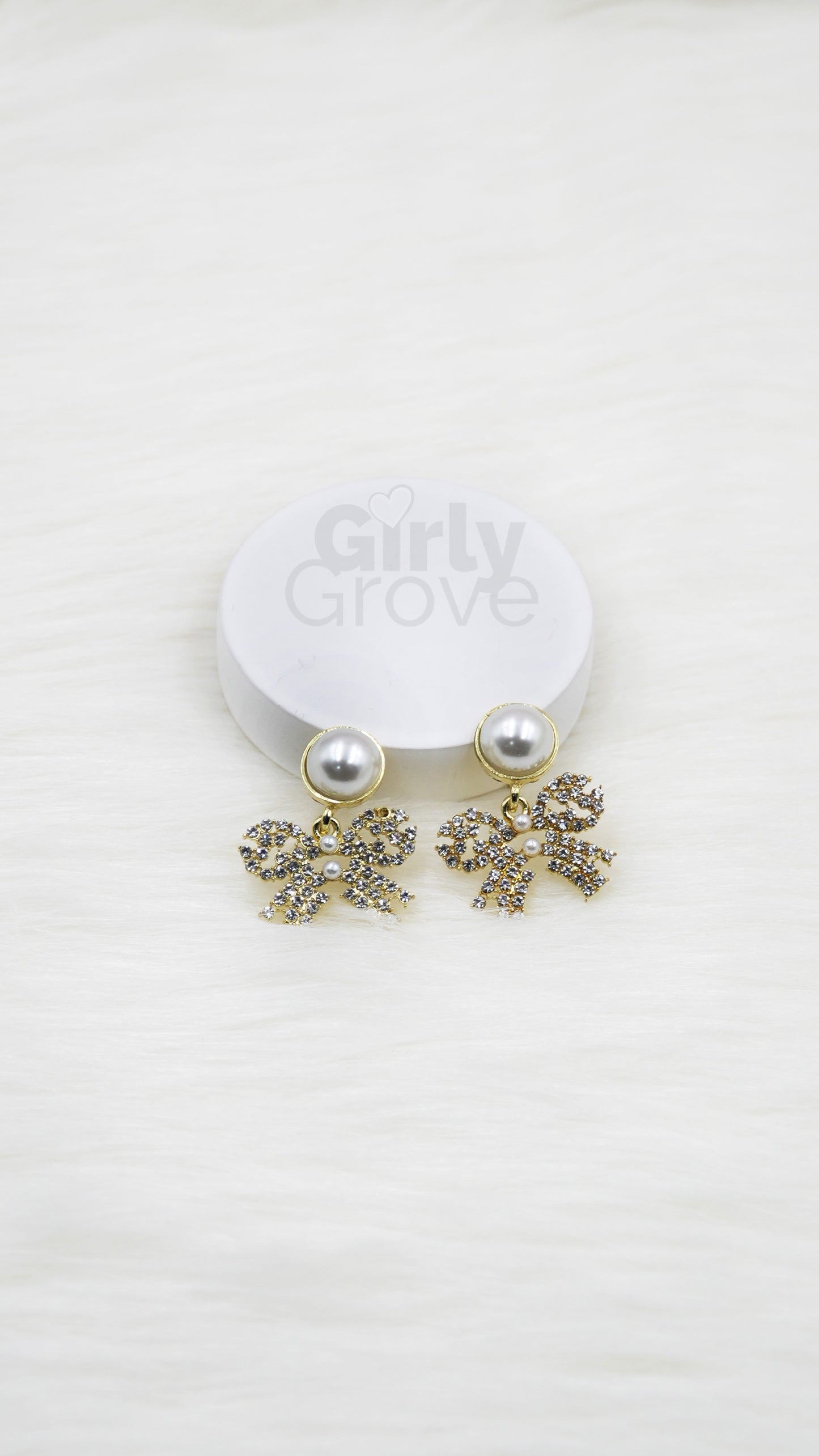 Pearl Drop Bow Earrings