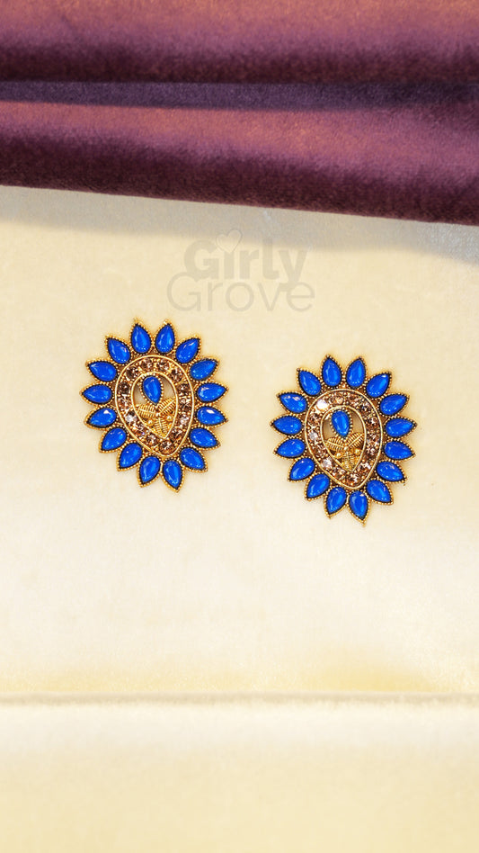 Royal Stone-Studded Stud Earrings