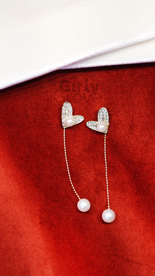 Pearl Charm Dangle Earrings