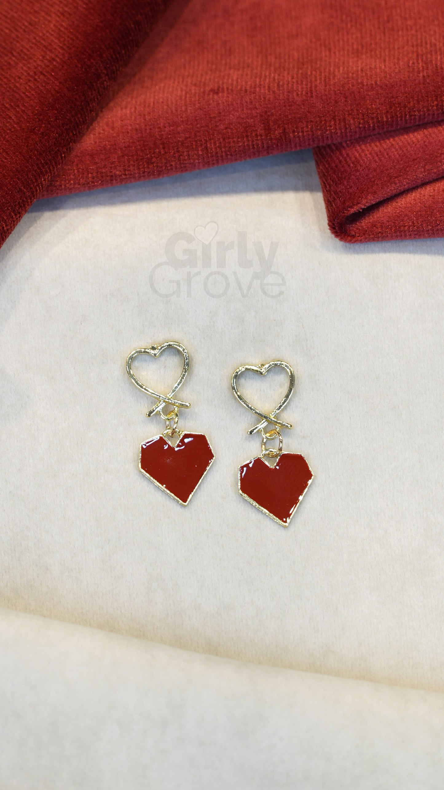 Heart Charm Dangle Earrings
