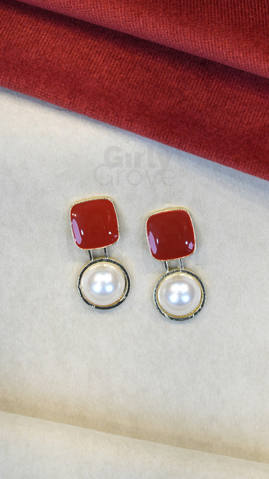 Dual Pearl Drop Earrings