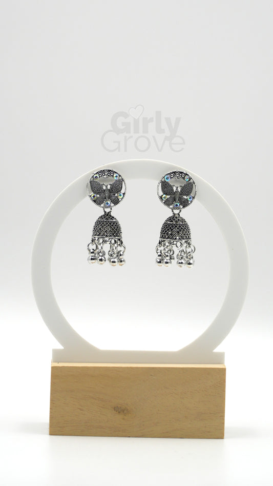 Oxidized Jhumka Earrings